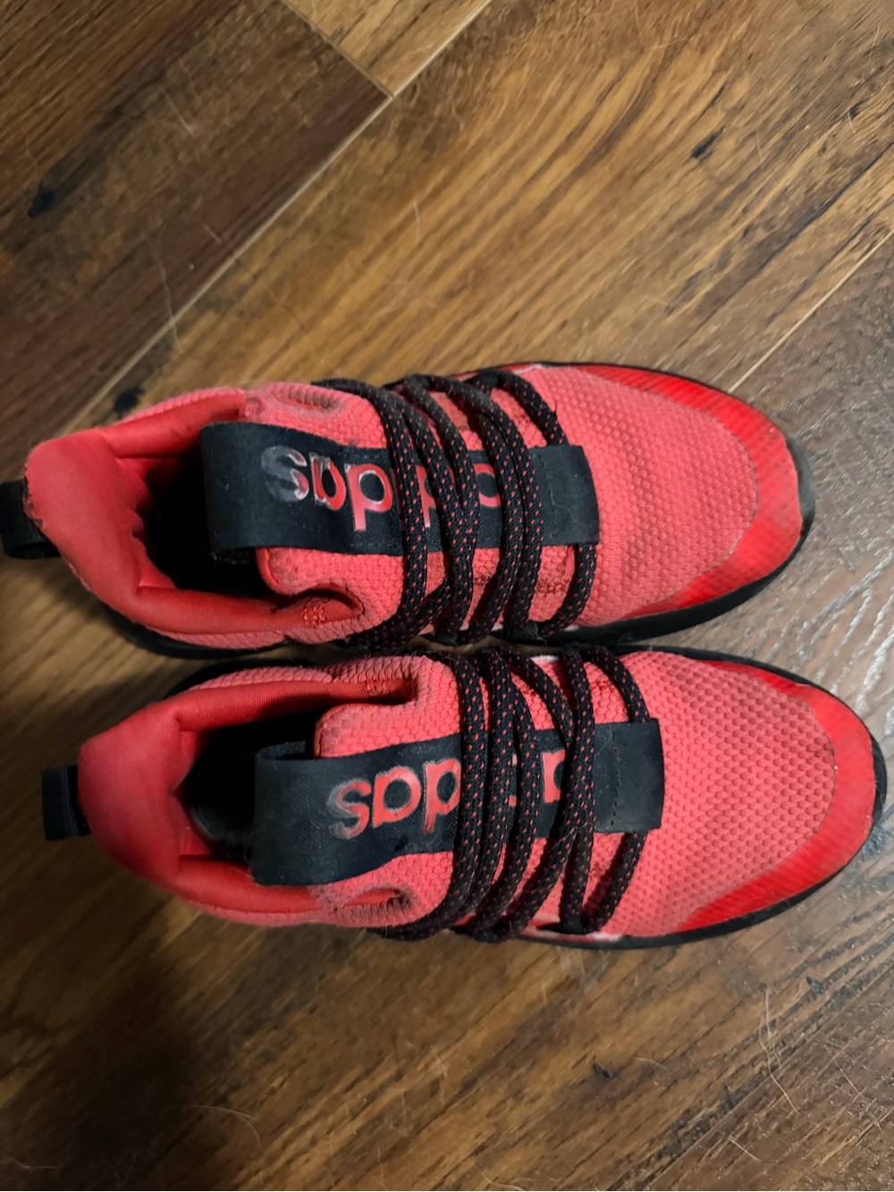 adidas Red Kids Sneakers with Black Details